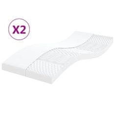 Vidaxl vidaXL pěnové matrace 2 ks Bílá 80x200 cm 7 zón 20 ILD