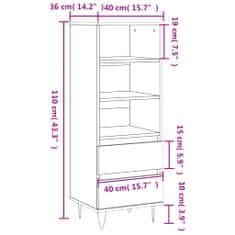 Vidaxl Skříň highboard betonově šedá 40 x 36 x 110 cm kompozitní dřevo