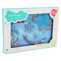 Lucy&Leo 227 Mořští živočichové - dřevěné vkládací puzzle 6 dílů