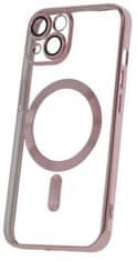 CPA Silikonové TPU pouzdro Mag Color Chrome pro iPhone 15 růžovo zlaté (TPUAPIP15MCCTFOGO)