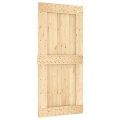 Greatstore Posuvné dveře s kováním 95 x 210 cm masivní borové dřevo