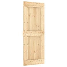 Greatstore Posuvné dveře s kováním 80 x 210 cm masivní borové dřevo