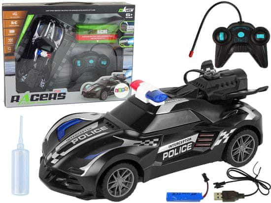 Lean-toys Sportovní Auto R/C Policie Černá Na Dálkové Ovládání