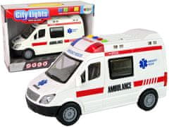 Lean-toys Ambulance Pohotovost Světla Zvuky Frikční Pohon