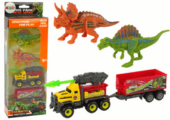 shumee Dinosauři Set Raketa Auto S Přívěsem Žlutá