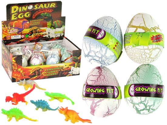 Lean-toys Vylíhlé Kouzelné Vajíčko Dinosaurus Rostoucí 6 Cm Bílé