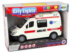 Lean-toys Ambulance Pohotovost Světla Zvuky Frikční Pohon