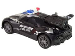 Lean-toys Sportovní Auto R/C Policie Černá Na Dálkové Ovládání