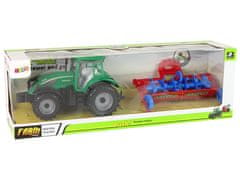 Lean-toys Traktor S Pluhem Frikční Pohon Červený