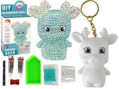 shumee DIY sada Diamond Reindeer DIY Crystals Keychain 3D Blue