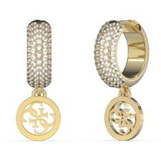 Guess Stylové pozlacené kruhy Crazy Earrings JUBE03301JWYGT/U