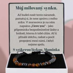 Lovilion Náramek s tygřím okem v morseovce "I love you" - AER_MORSEBRACELET