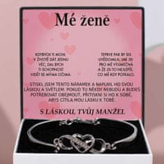 Náramek "Vždy mě měj ve svém srdci" se vzkazem "Mé ženě", Dárek k Valentýnu, Valentýn 2024, Dárek na Valentýna | HONEY_HEARTBRACELET