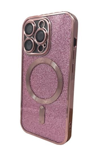 Forever Silikonové TPU pouzdro Mag Glitter Chrome pro iPhone 14 Pro růžové (TPUAPIP14PMGCTFOPI)