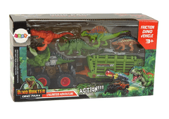 Lean-toys Vozidlo S Motivem Dinosaura Přívěs 4 Kusy Dinosaurů