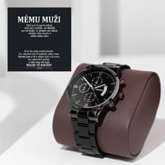 Černé pánské hodinky s chronografem LUCIAN_CHRONOMASTER a gratis DÁRKOVÝ BOX