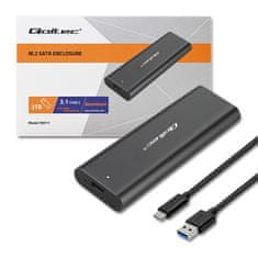 Qoltec Pouzdro Qoltec | nosič disků M.2 SATA SSD | NGFF | USB typu C