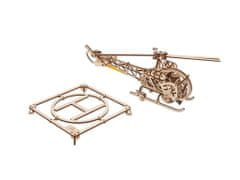 UGEARS 3d dřevěné mechanické puzzle mini helicopter