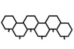 shumee HEX věšák na klíče se 6 háčky, černý