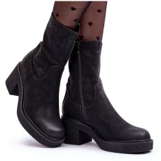 Dámské boty s pevnými podpatky Černá velikost 40