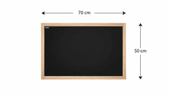 Allboards Tabule černá křídová v dřevěném přírodním rámu 70x50 cm,TB75NAT