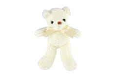 Teddies Medvěd/Medvídek s mašlí plyš 30cm bílý