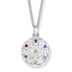 Stylový náhrdelník s krystaly Chakra Flower 31091.MLT.R