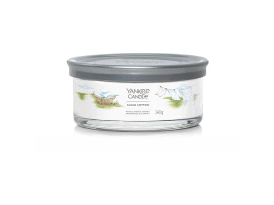 Yankee Candle vonná svíčka Signature Tumbler 5 knotů Clean Cotton 340g