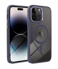 TopQ Kryt Magnetic iPhone 14 Pro pevný s fialovým rámečkem 108466