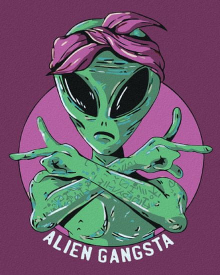 ZUTY Diamantové malování - ALIEN GANGSTA 40x50 cm vypnuté plátno na rám