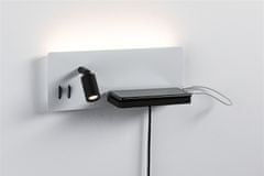 Paulmann PAULMANN LED nástěnné svítidlo Serra USB C 2700K / 230V 5,5 / 1x2,6W stmívatelné bílá mat/černá mat 71102