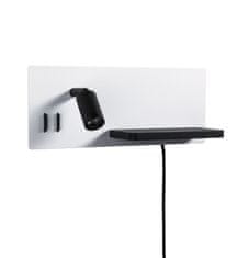 Paulmann PAULMANN LED nástěnné svítidlo Serra USB C 2700K / 230V 5,5 / 1x2,6W stmívatelné bílá mat/černá mat 71102