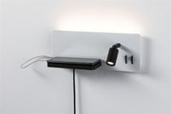 Paulmann PAULMANN LED nástěnné svítidlo Serra USB C 2700K / 230V 5,5 / 1x2,6W stmívatelné bílá mat/černá mat 71103