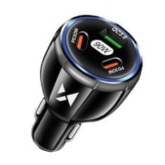 MG WCCCA autonabíječka 2x USB-C / USB 90W PD QC, černá