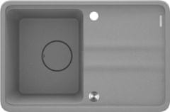 BPS-koupelny Dřez jednokomorový s odkapávačem Momi granit - ZKM S11A šedá metalic