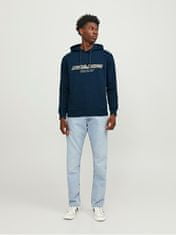 Jack&Jones Pánská mikina JORLAKEWOOD Relaxed Fit 12246802 Sky Captain (Velikost XXL)