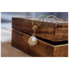 Lampglas Unikátní náhrdelník Icy Treasure s 24karátovým zlatem v perle Lampglas NSA41