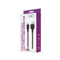 setty. USB - USB-C kabel 1,0 m 2A, černá (GSM109587)