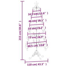 Greatstore Kovový vánoční stromeček dekorace černý 215 cm