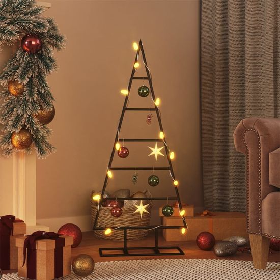 Greatstore Kovový vánoční stromeček dekorace černý 90 cm