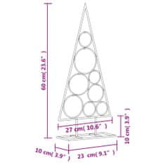 Greatstore Kovový vánoční stromeček dekorace černý 60 cm