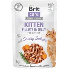 Brit Care Cat kaps. Kitten Fillets in Jelly with Savory Salmon 85 g