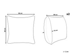 Beliani Sada 2 polštářů z bavlny a kachního peří 80 x 80 cm vysokých KHARTAPHU