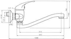 Novaservis Dřezová umyvadlová baterie 150 mm titania iris chrom (92070,0)