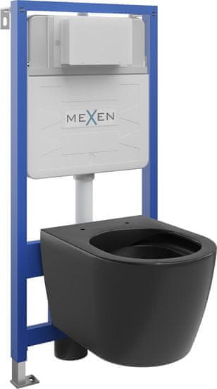 Mexen Wc předstěnová instalační sada fenix slim s mísou wc carmen, černá mat (6103388XX85)