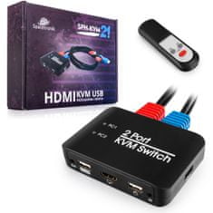USB + HDMI 2/1 Spacetronik KVM přepínač SPH-KVM21