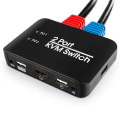 USB + HDMI 2/1 Spacetronik KVM přepínač SPH-KVM21