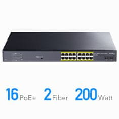 PoE+ SWITCH GS1020PS2 16x Gigabit 200W SFP CCTV VL