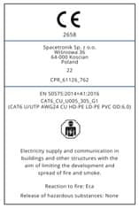 kroucená dvojlinka CAT6 U/UTP AWG24 CU PVC OD 6,0 Eca 305m