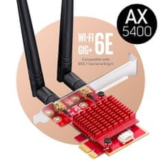 Síťový adaptér PCI-E Wi-Fi 6 AX5400 BT 5.2 2x5 dBi